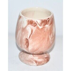 Montana clay Art Pottery Goblet Cup Pink Swirl Ella Arthur Vtg